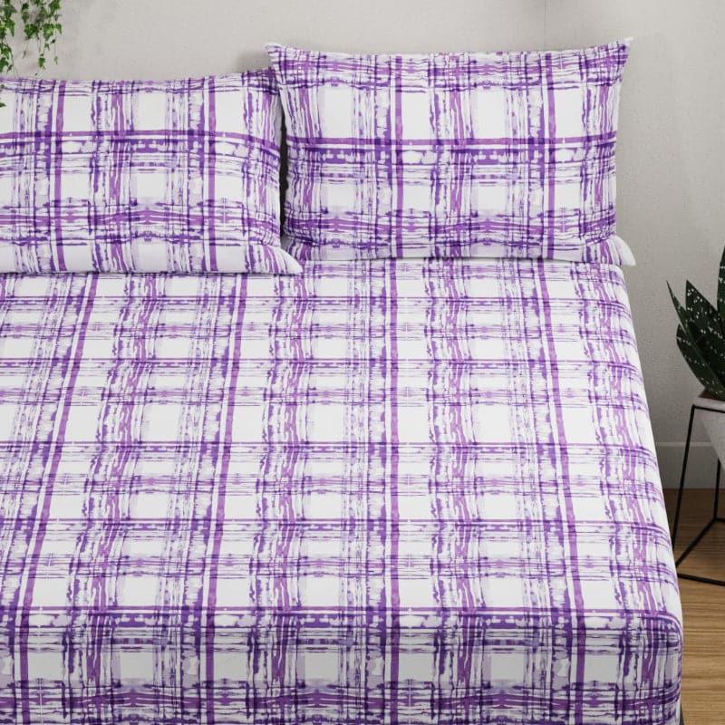 Buy Stellara Striped Bedsheet - Violet Bedsheets from Vaaree