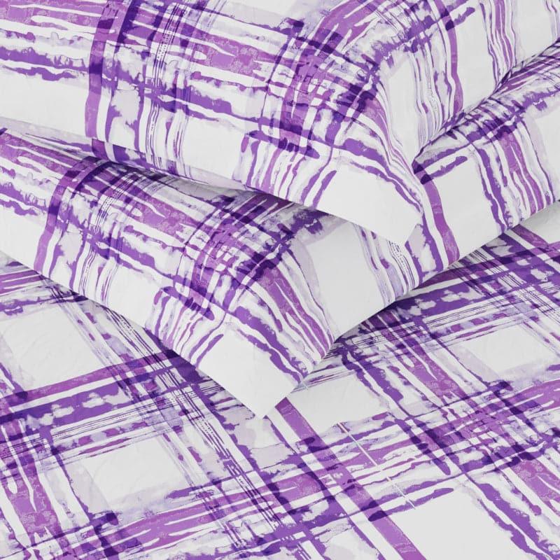 Buy Stellara Striped Bedsheet - Violet Bedsheets from Vaaree