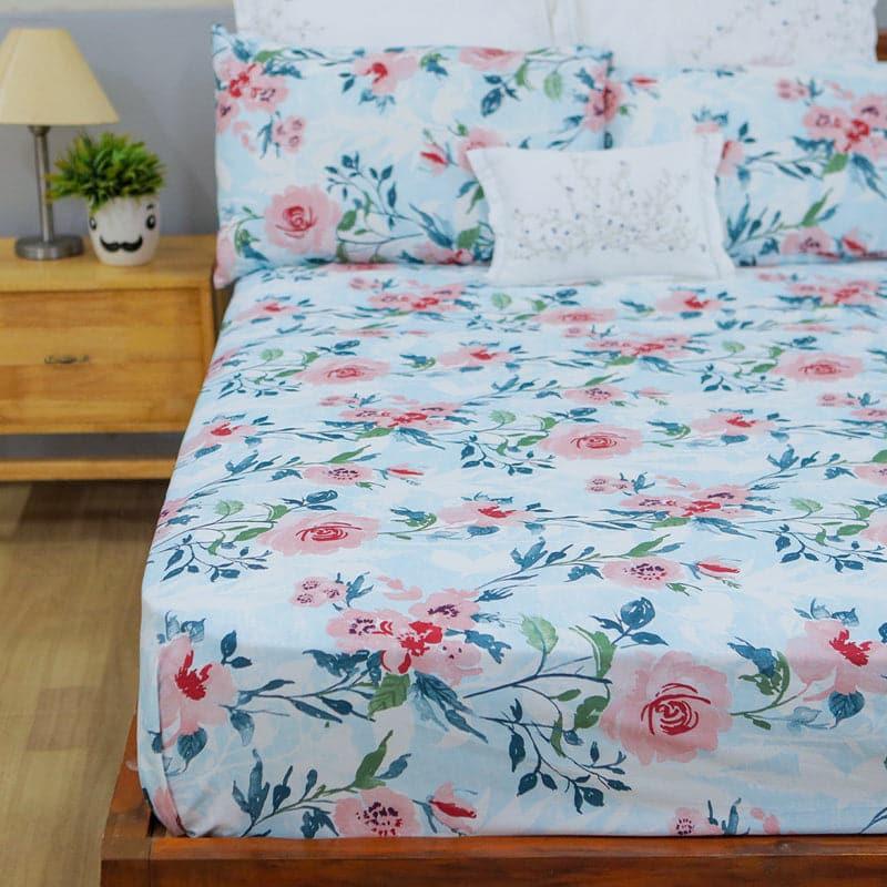 Buy Surva Camellias Flora Bedsheet - Pink Bedsheets from Vaaree