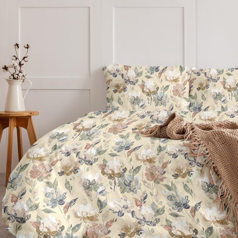 Buy Bedsheet - Teva Vintage Flora Bedsheet - Biege at Vaaree online