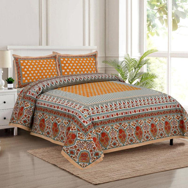 Buy Trivona Regal Ethnic Bedsheet - Yellow Bedsheets from Vaaree