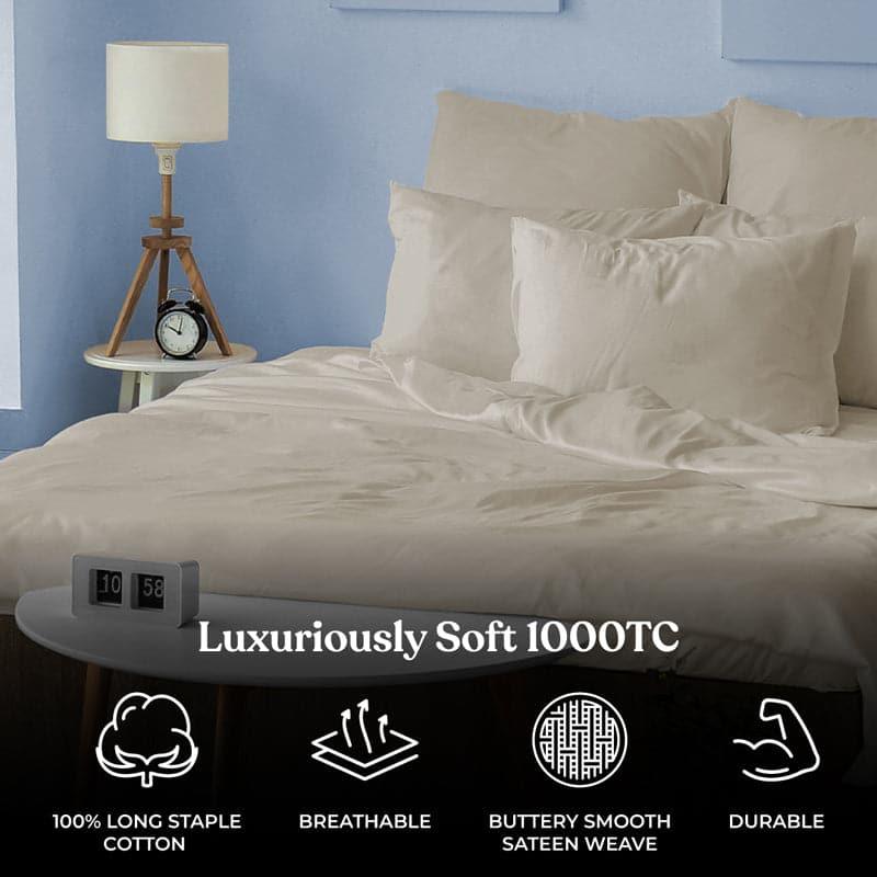 Buy Zuma Solid Bedsheet - Mint Grey Bedsheets from Vaaree