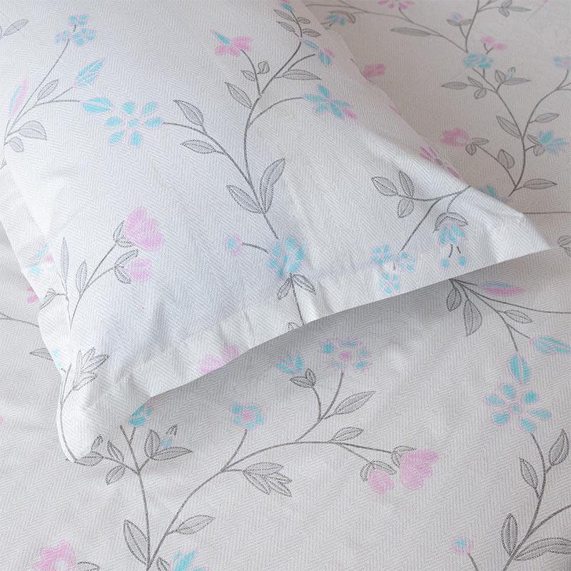 Bedsheets - Aaavar Printed Reversible Bedsheet - Beige & White