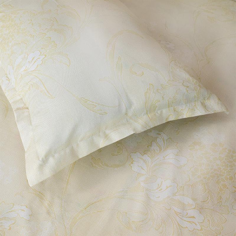 Bedsheets - Aaavar Printed Reversible Bedsheet - Beige & White