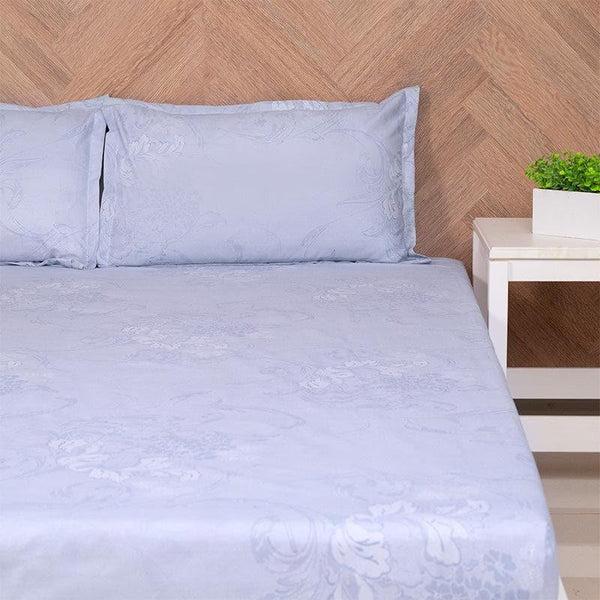 Buy Aaavar Printed Reversible Bedsheet - Blue & White Bedsheets from Vaaree