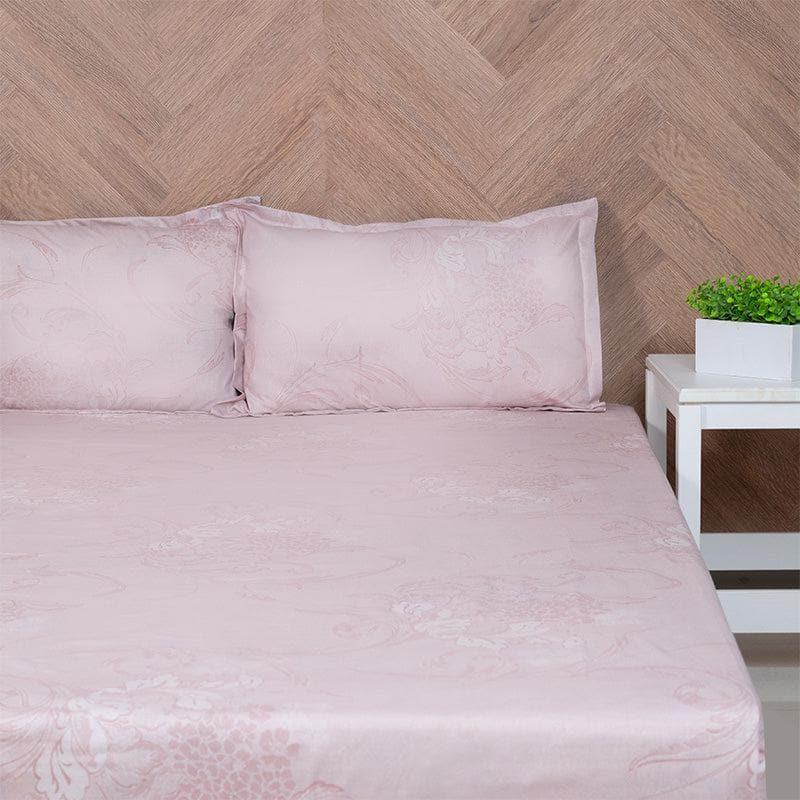 Bedsheets - Aaavar Printed Reversible Bedsheet - Pink & White