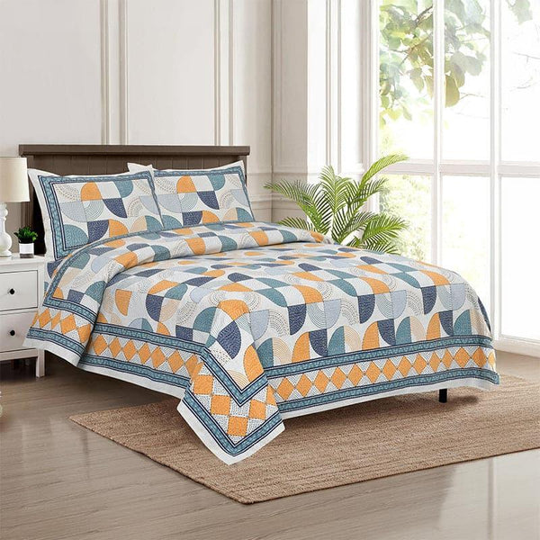 Buy Aabhita Floral Bedsheet - Blue & Yellow Bedsheets from Vaaree