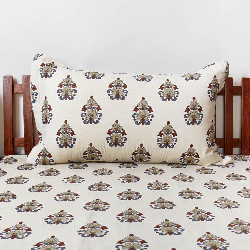 Buy Aakriti Ethnic Bedsheet - Brown Bedsheets from Vaaree