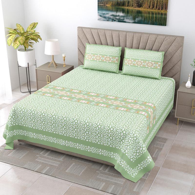 Bedsheets - Aamintri Ethnic Bedsheet - Green