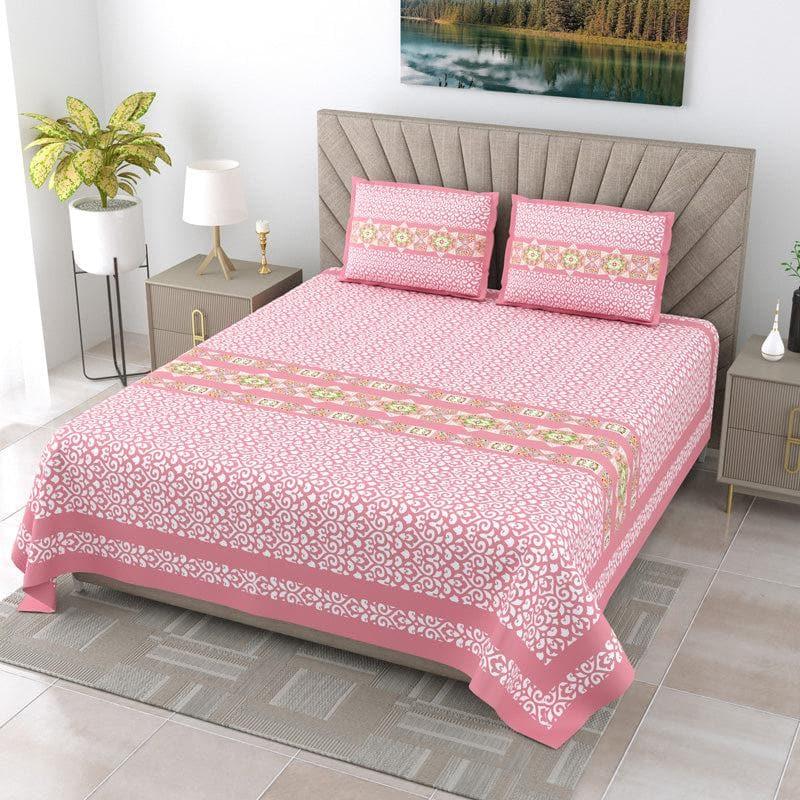 Bedsheets - Aamintri Ethnic Bedsheet - Pink