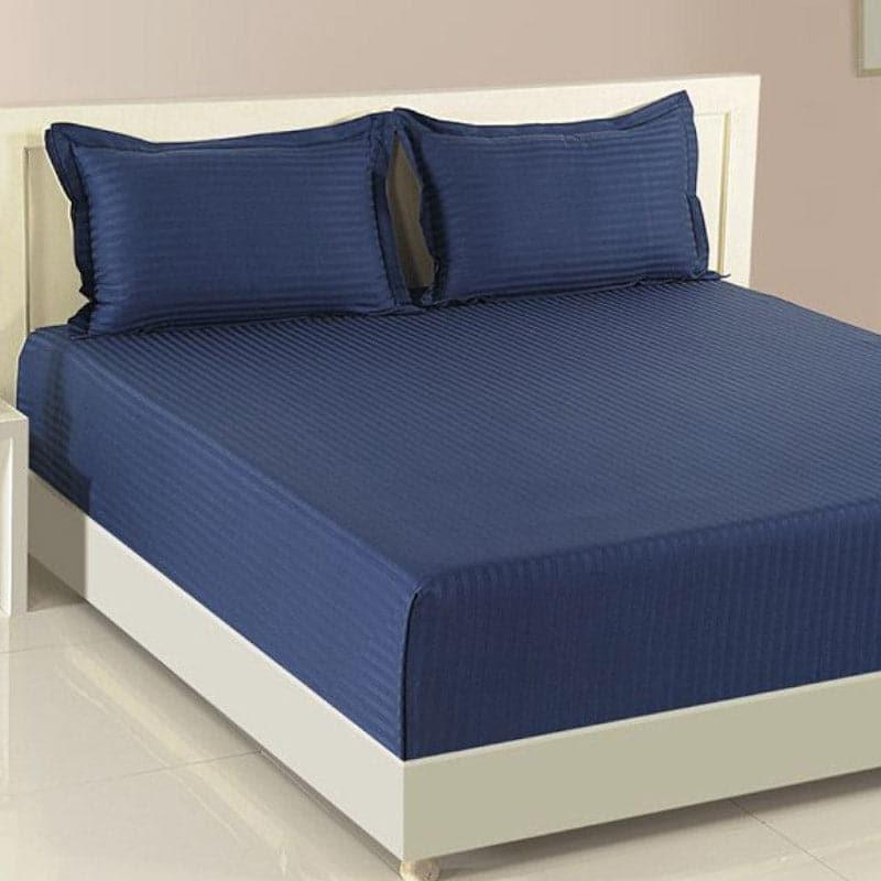 Bedsheets - Aamodh Solid Bedsheet - Blue