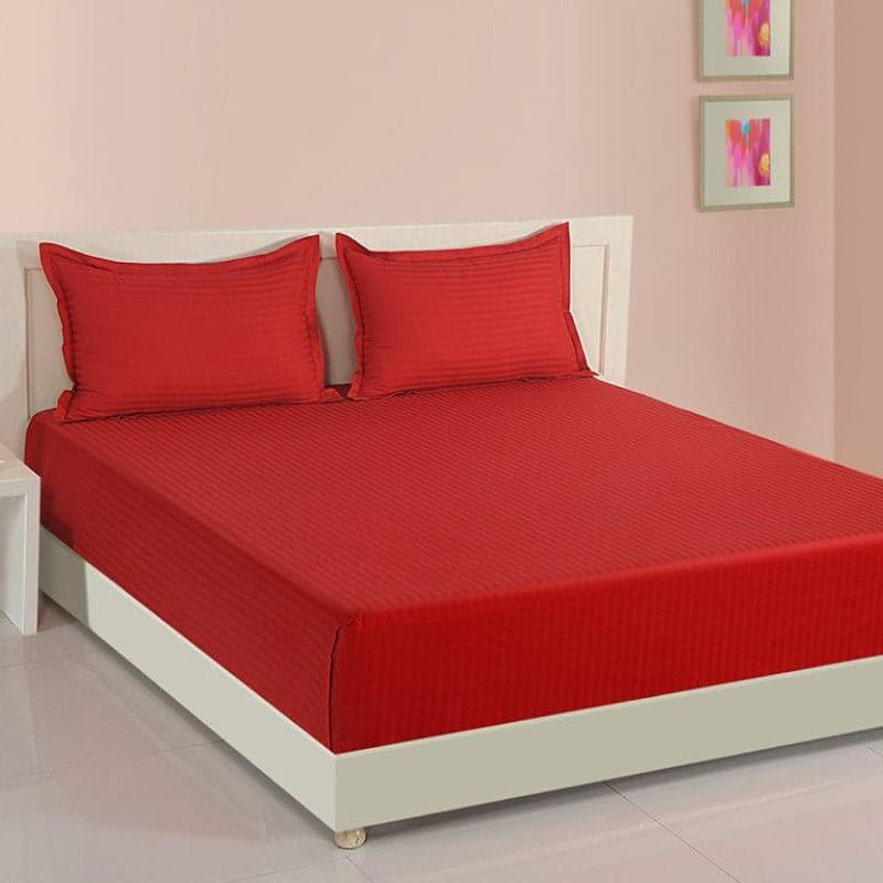 Bedsheets - Aamodh Solid Bedsheet - Red