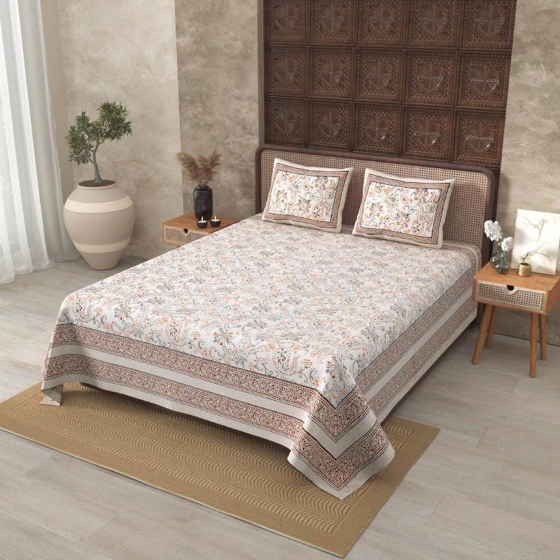 Buy Aari Floral Bedsheet - Brown Bedsheets from Vaaree