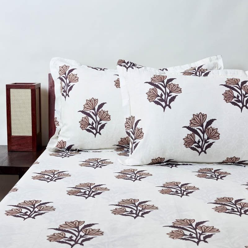 Buy Aarul Printed Bedsheet - Brown Bedsheets from Vaaree