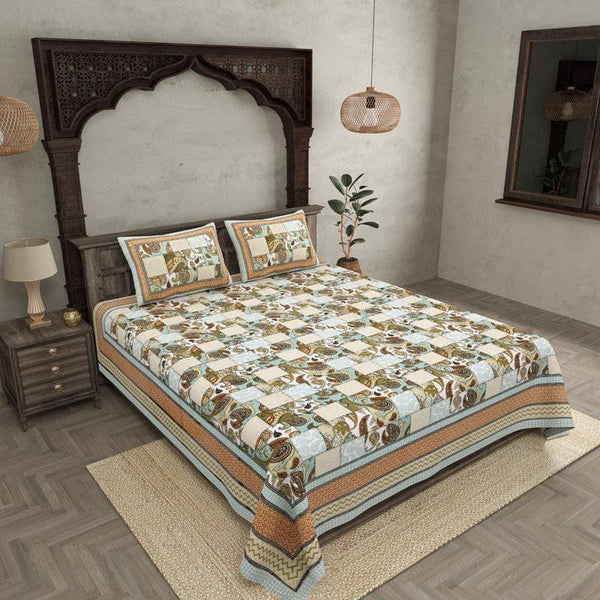 Buy Abhiruchi Ethnic Bedsheet - Brown Bedsheets from Vaaree