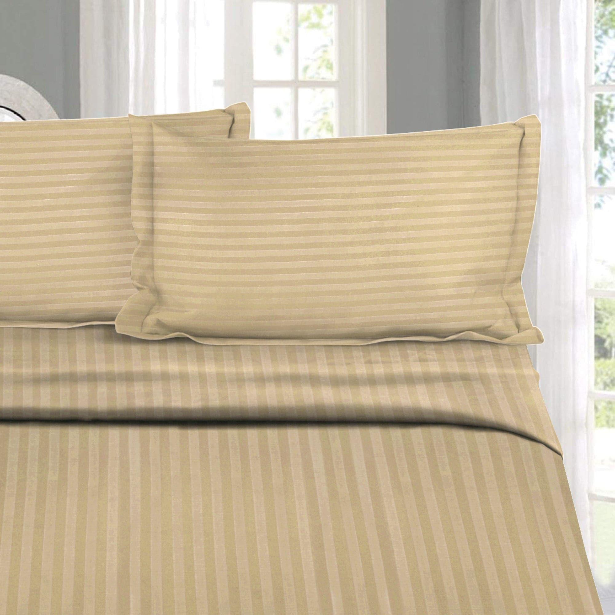 Buy Adalyn Striped Bedsheet - Beige Bedsheets from Vaaree