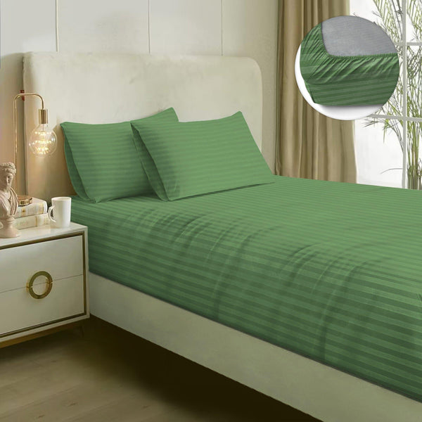 Buy Adalyn Striped Bedsheet - Green Bedsheets from Vaaree