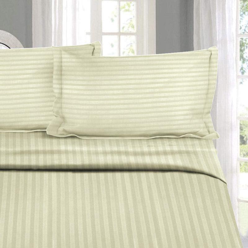 Buy Adalyn Striped Bedsheet - Ivory Bedsheets from Vaaree