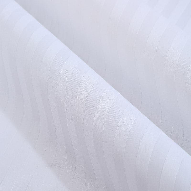 Bedsheets - Adalyn Striped Bedsheet - Pearl White