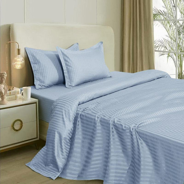 Buy Bedsheets - Adalyn Striped Bedsheet - Sky Blue at Vaaree online