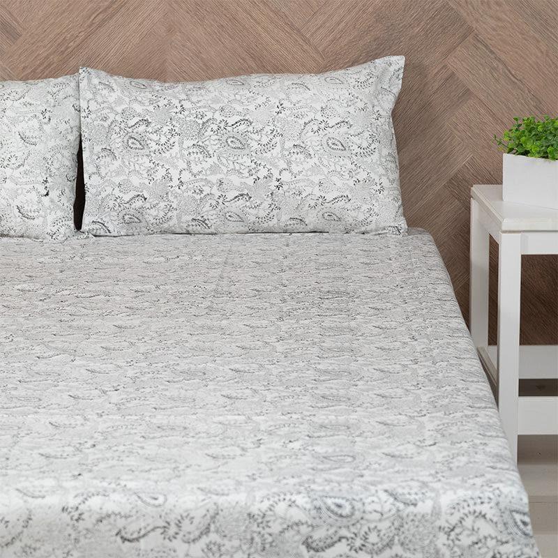 Buy Advik Ethnic Printed Bedsheet - Grey Bedsheets from Vaaree