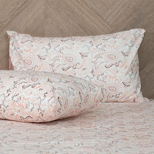 Bedsheets - Advik Ethnic Printed Bedsheet - Peach