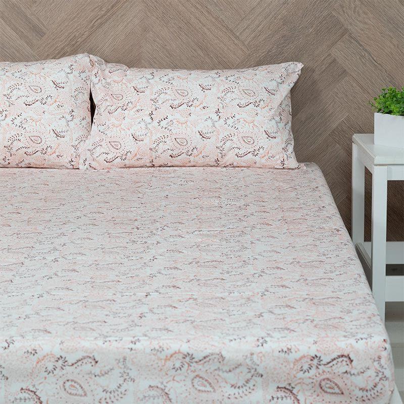 Bedsheets - Advik Ethnic Printed Bedsheet - Peach