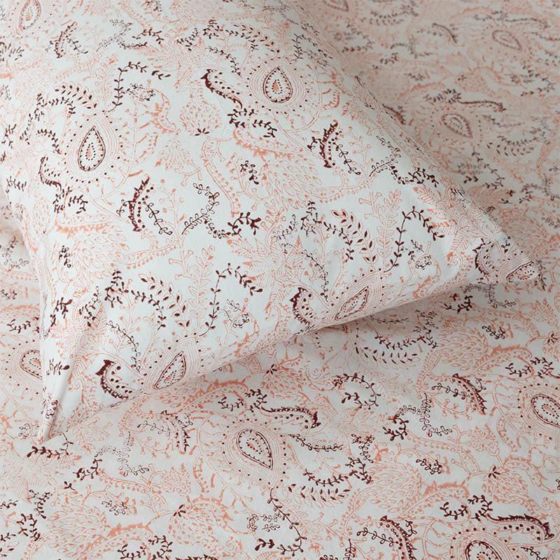 Bedsheets - Advik Ethnic Printed Bedsheet - Peach