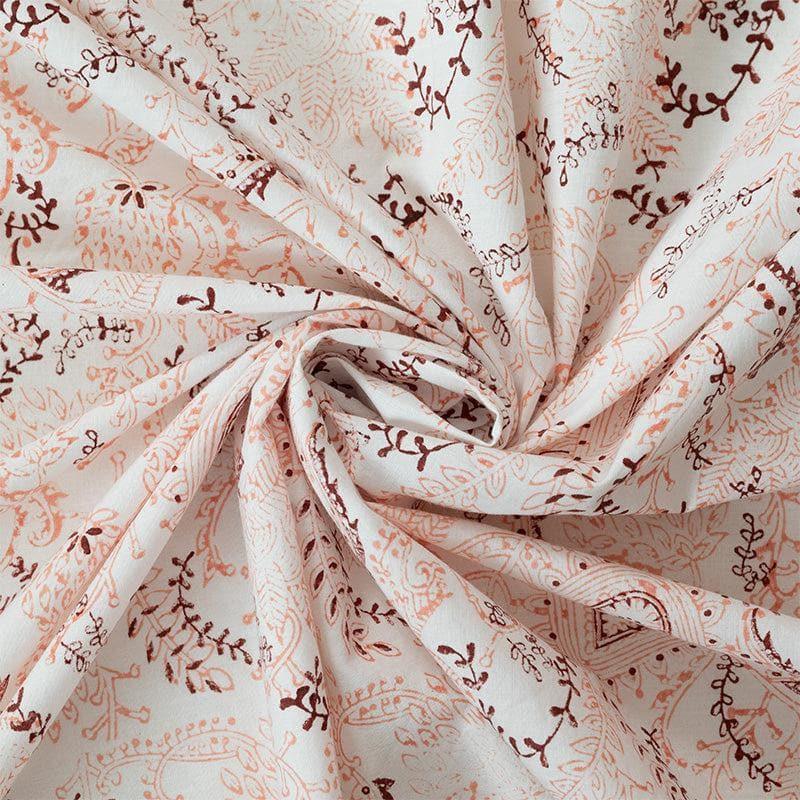 Bedsheets - Advik Ethnic Printed Bedsheet - Peach