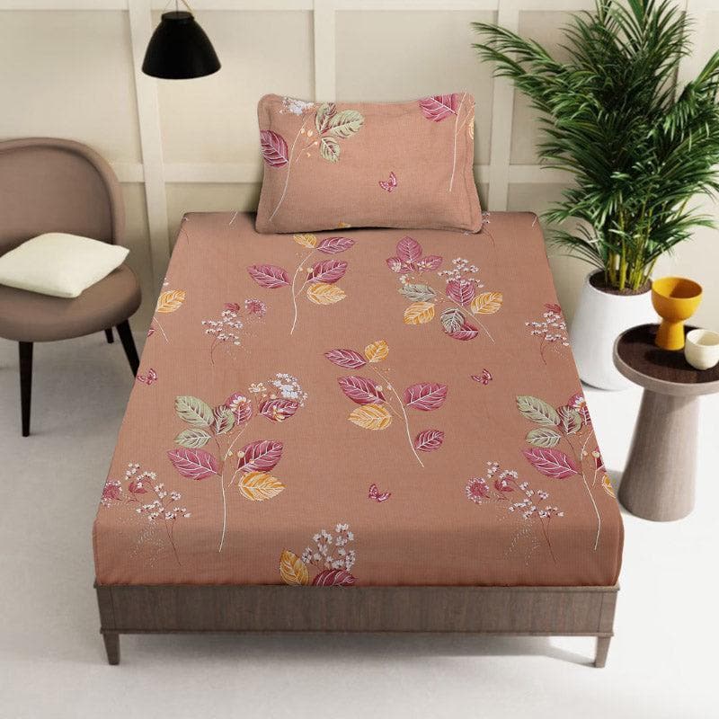 Buy Agira Printed Bedsheet - Brown Bedsheets from Vaaree