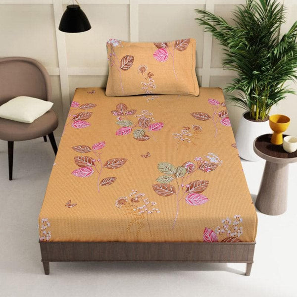 Buy Agira Printed Bedsheet - Mustard Bedsheets from Vaaree