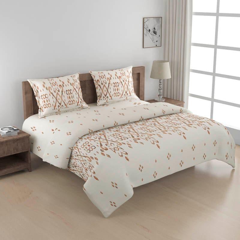 Buy Akshit Ethnic Bedsheet - Beige Bedsheets from Vaaree