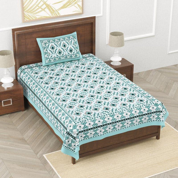 Buy Alara Printed Bedsheet - Blue Bedsheets from Vaaree