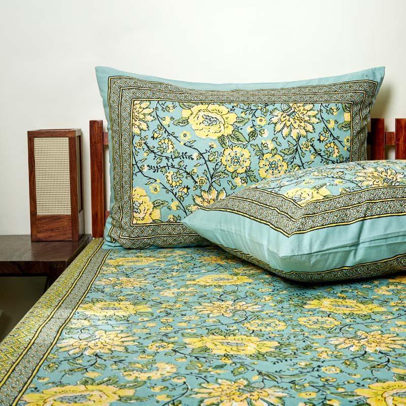 Buy Bedsheets - Alderidge Floral Printed Bedsheet - Yellow at Vaaree online
