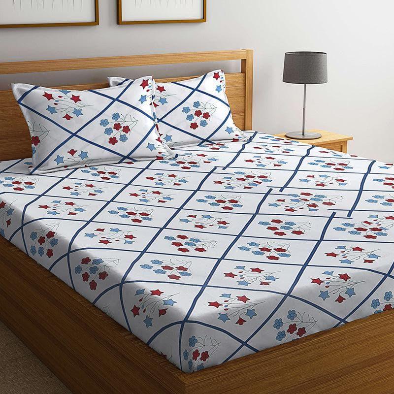 Buy Aleferous Gridded Bedsheet - Blue Bedsheets from Vaaree