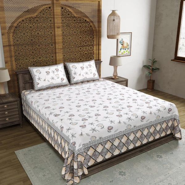 Buy Alma Floral Bedsheet - Brown Bedsheets from Vaaree