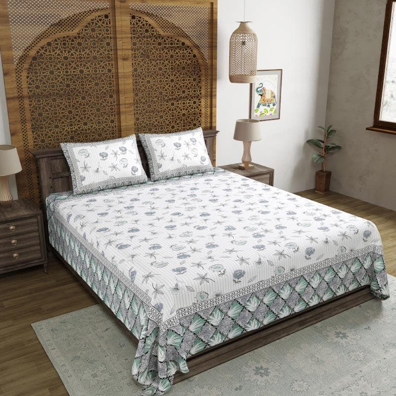 Buy Alma Floral Bedsheet - Grey Bedsheets from Vaaree