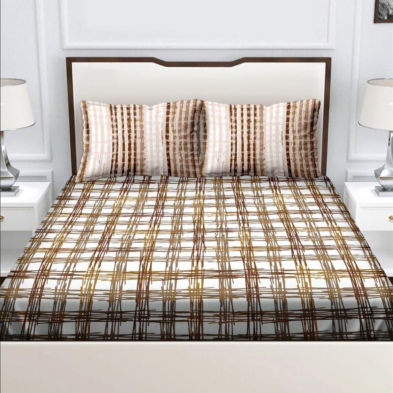 Buy Alva Striped Bedsheet - Brown Bedsheets from Vaaree