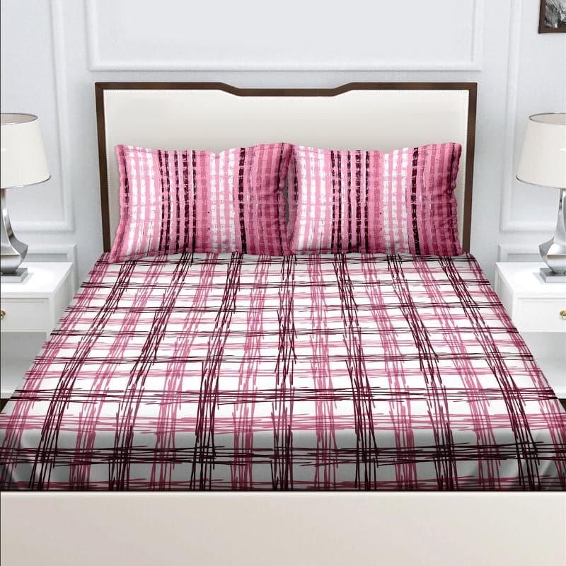 Buy Alva Striped Bedsheet - Pink Bedsheets from Vaaree