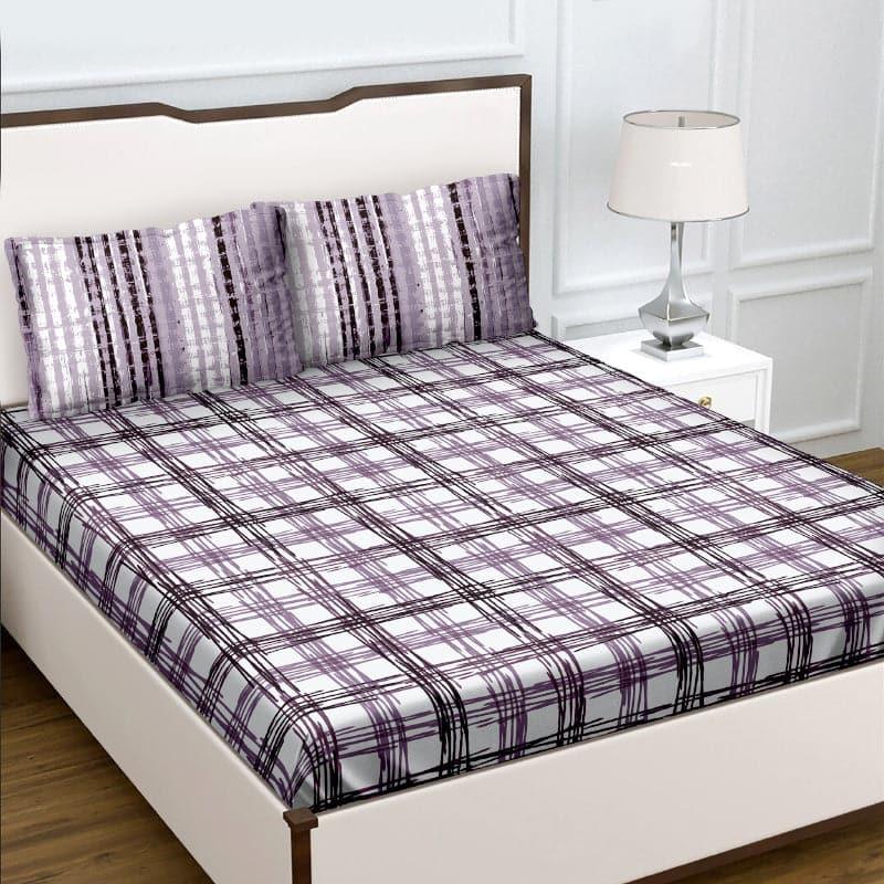 Buy Alva Striped Bedsheet - Purple Bedsheets from Vaaree