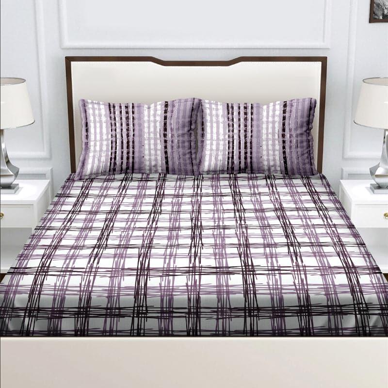 Buy Alva Striped Bedsheet - Purple Bedsheets from Vaaree