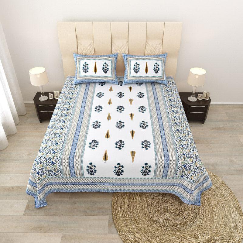 Buy Amrutha Ethnic Printed Bedsheet - Blue Bedsheets from Vaaree