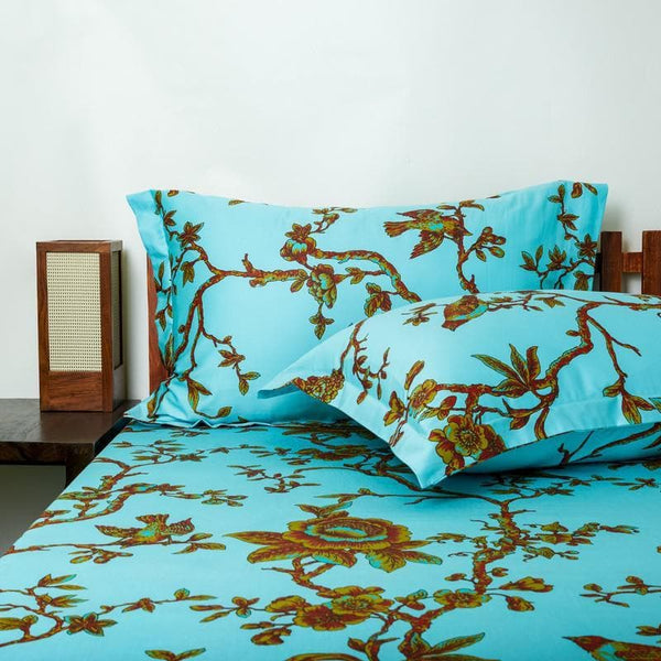 Bedsheets - Anaidda Printed Bedsheet - Blue