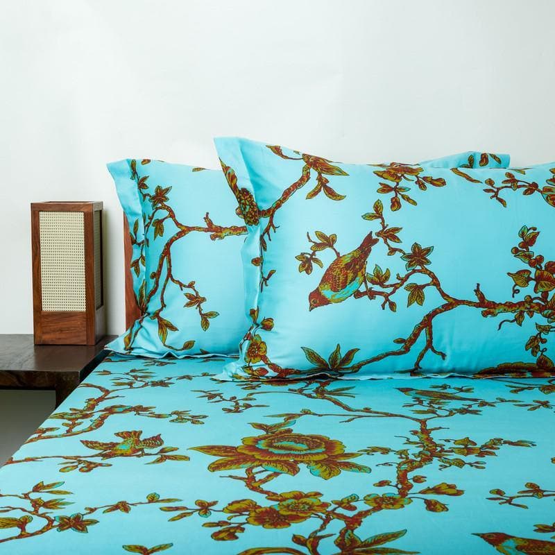 Bedsheets - Anaidda Printed Bedsheet - Blue