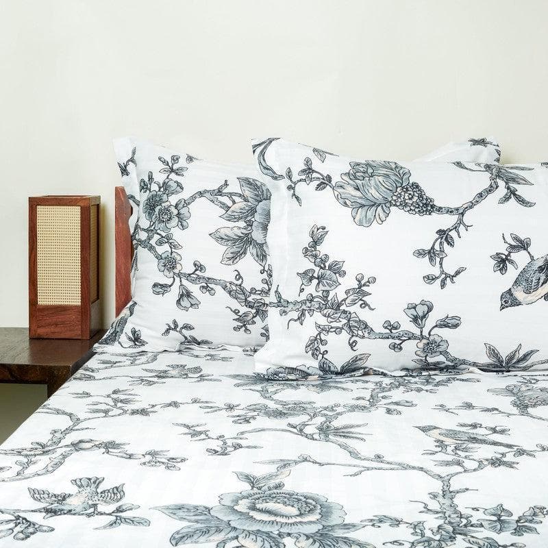 Buy Anaidda Printed Bedsheet - White Bedsheets from Vaaree