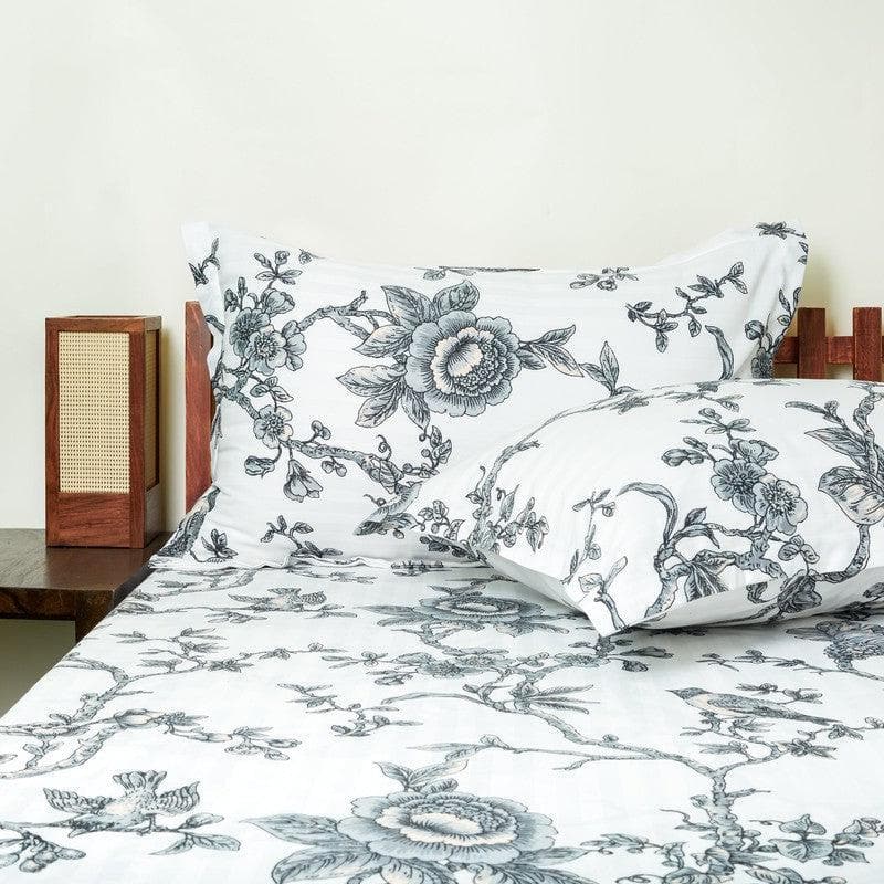 Buy Anaidda Printed Bedsheet - White Bedsheets from Vaaree