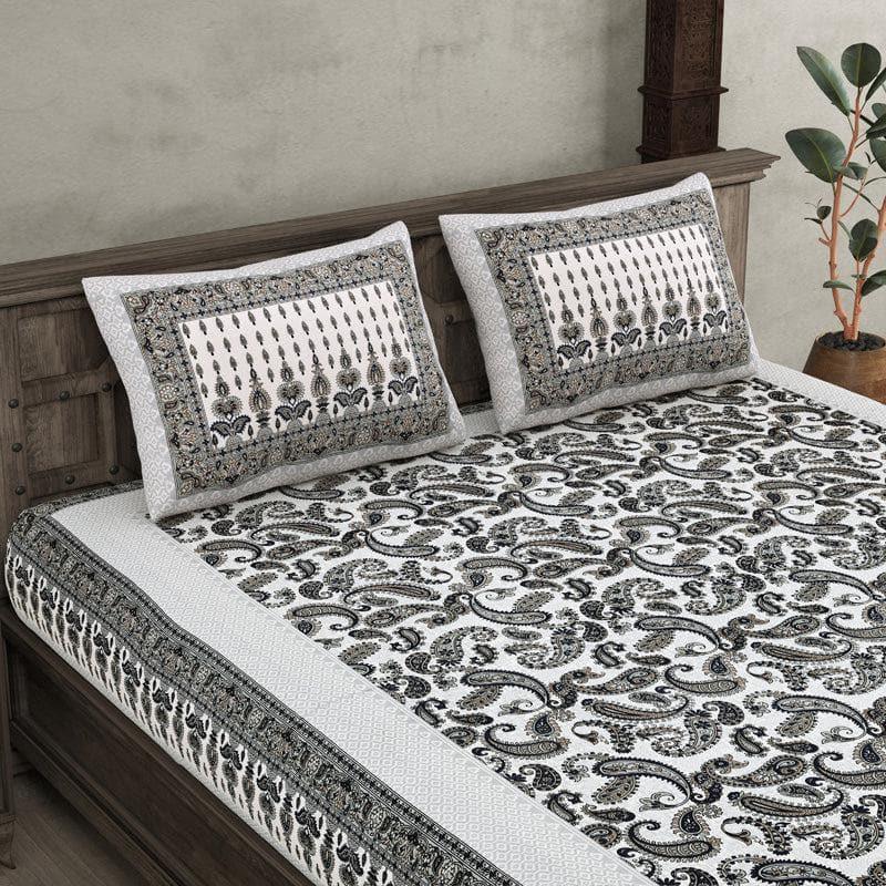 Buy Ananita Ethnic Bedsheet - Grey Bedsheets from Vaaree