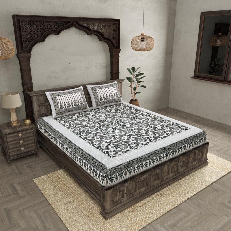 Buy Ananita Ethnic Bedsheet - Grey Bedsheets from Vaaree