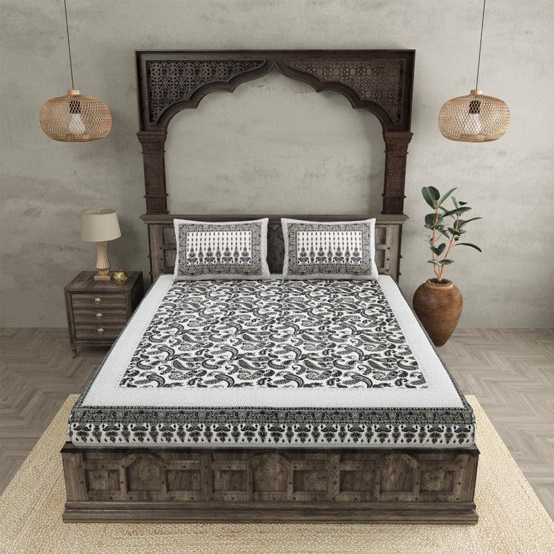 Buy Ananita Ethnic Bedsheet - Grey Bedsheets from Vaaree