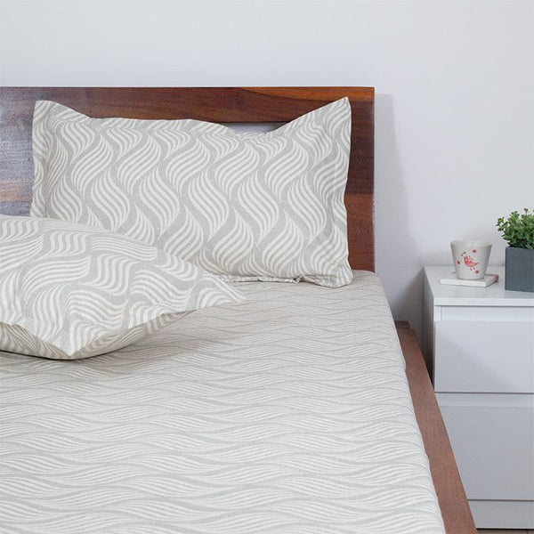 Bedsheets - Archit Wavy Bedsheet - Grey